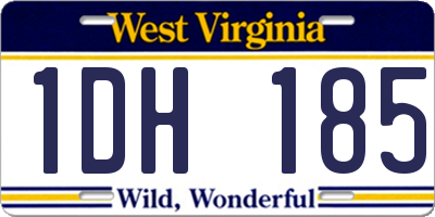WV license plate 1DH185