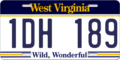 WV license plate 1DH189