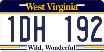 WV license plate 1DH192