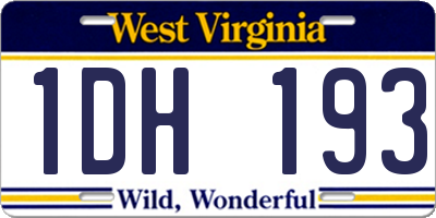 WV license plate 1DH193