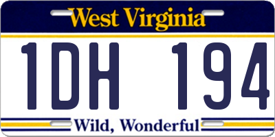 WV license plate 1DH194