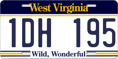 WV license plate 1DH195
