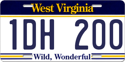 WV license plate 1DH200