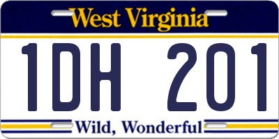 WV license plate 1DH201