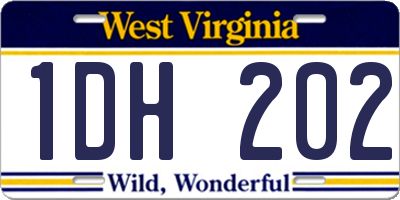 WV license plate 1DH202