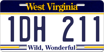 WV license plate 1DH211