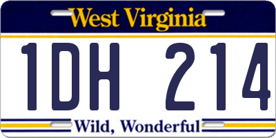 WV license plate 1DH214