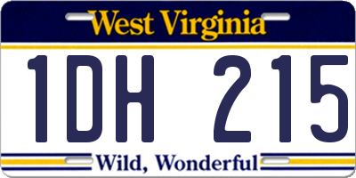 WV license plate 1DH215