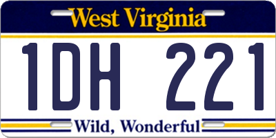WV license plate 1DH221