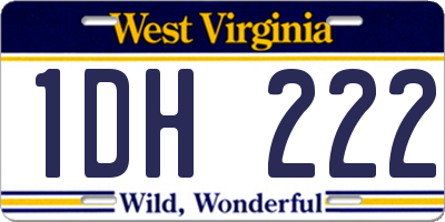 WV license plate 1DH222
