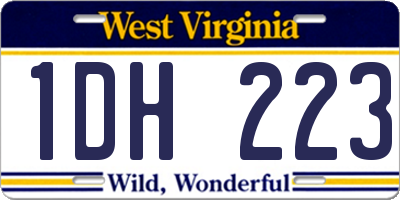 WV license plate 1DH223