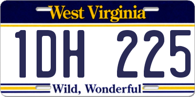WV license plate 1DH225