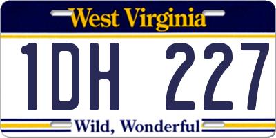 WV license plate 1DH227