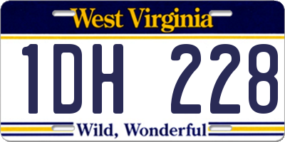WV license plate 1DH228