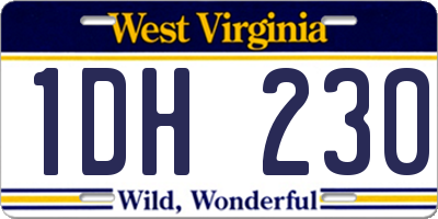 WV license plate 1DH230