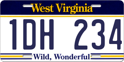 WV license plate 1DH234