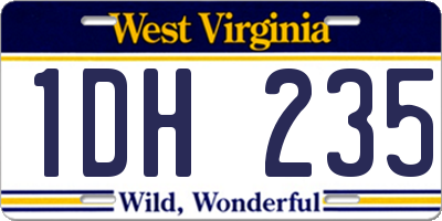 WV license plate 1DH235