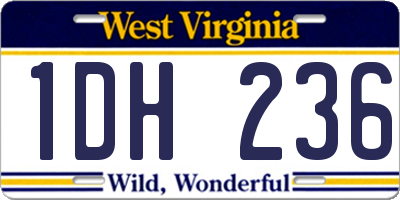 WV license plate 1DH236