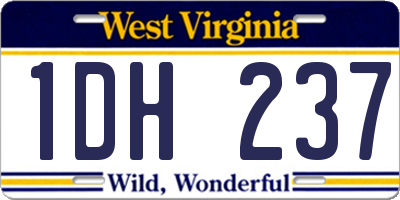 WV license plate 1DH237