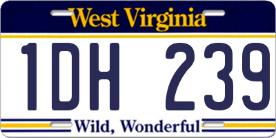 WV license plate 1DH239
