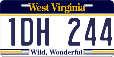 WV license plate 1DH244