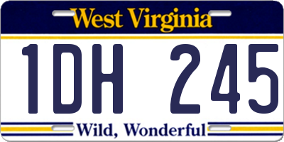WV license plate 1DH245