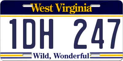 WV license plate 1DH247