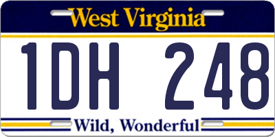 WV license plate 1DH248