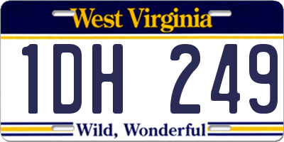 WV license plate 1DH249