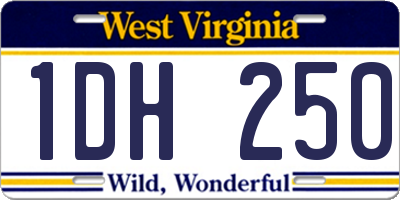WV license plate 1DH250