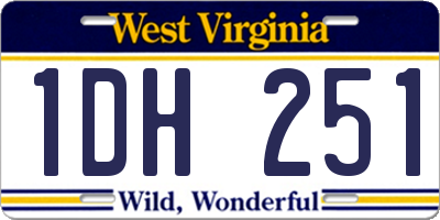 WV license plate 1DH251