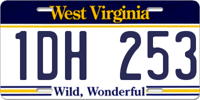 WV license plate 1DH253