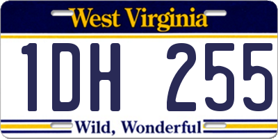 WV license plate 1DH255