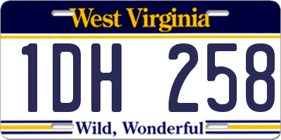 WV license plate 1DH258