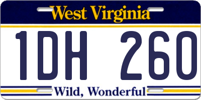 WV license plate 1DH260