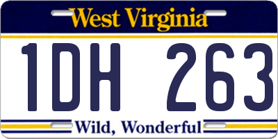 WV license plate 1DH263