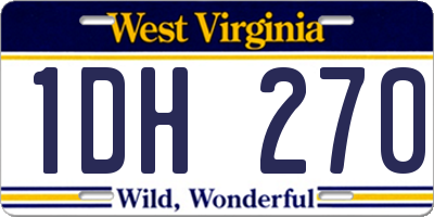WV license plate 1DH270