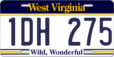 WV license plate 1DH275