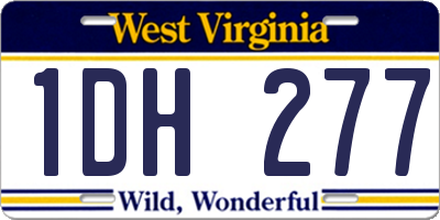 WV license plate 1DH277