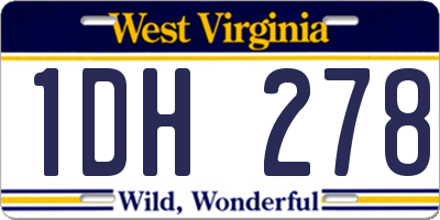 WV license plate 1DH278