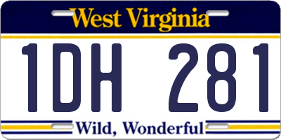 WV license plate 1DH281