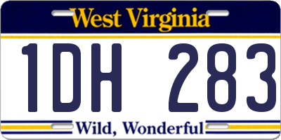 WV license plate 1DH283