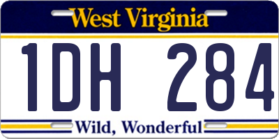 WV license plate 1DH284