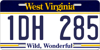WV license plate 1DH285