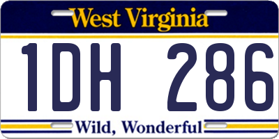 WV license plate 1DH286