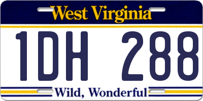 WV license plate 1DH288