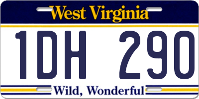 WV license plate 1DH290
