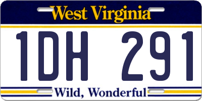 WV license plate 1DH291