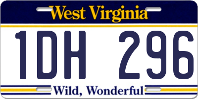 WV license plate 1DH296