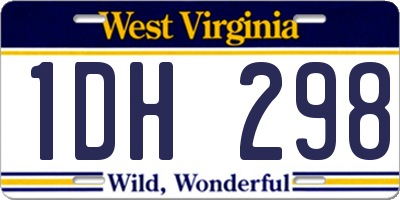 WV license plate 1DH298